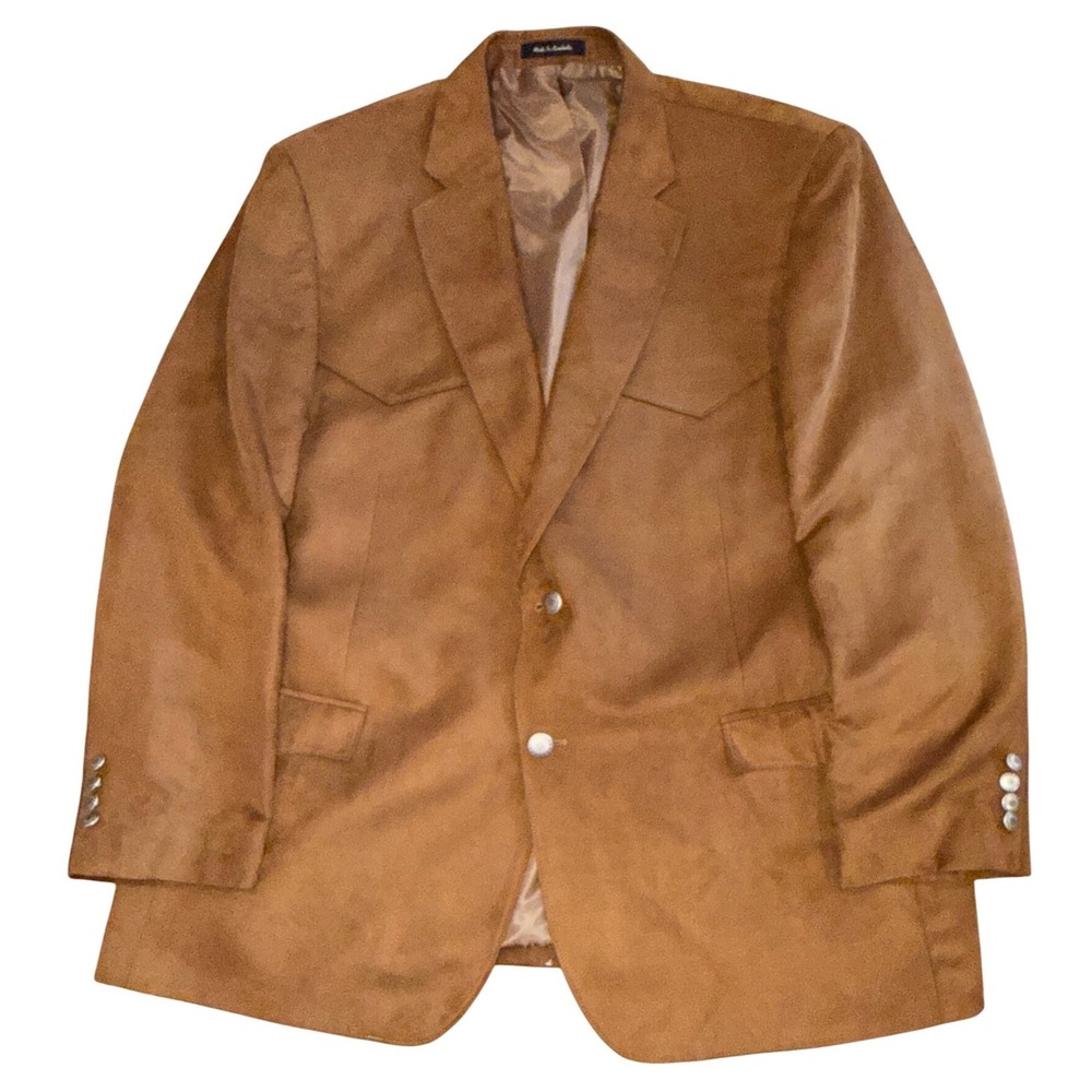 Cody James Mens Faux Suede Western Sport Coat Brown Frisco-448 Size 48 RG
